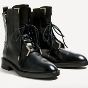 Zara genuine cow leather boots - Size 5